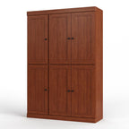 72" White Solid Wood Six Door Two Drawer Pantry Or Storage Closet