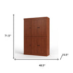 72" White Solid Wood Six Door Two Drawer Pantry Or Storage Closet