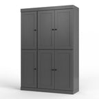 72" White Solid Wood Six Door Two Drawer Pantry Or Storage Closet
