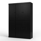 72" White Solid Wood Six Door Two Drawer Pantry Or Storage Closet