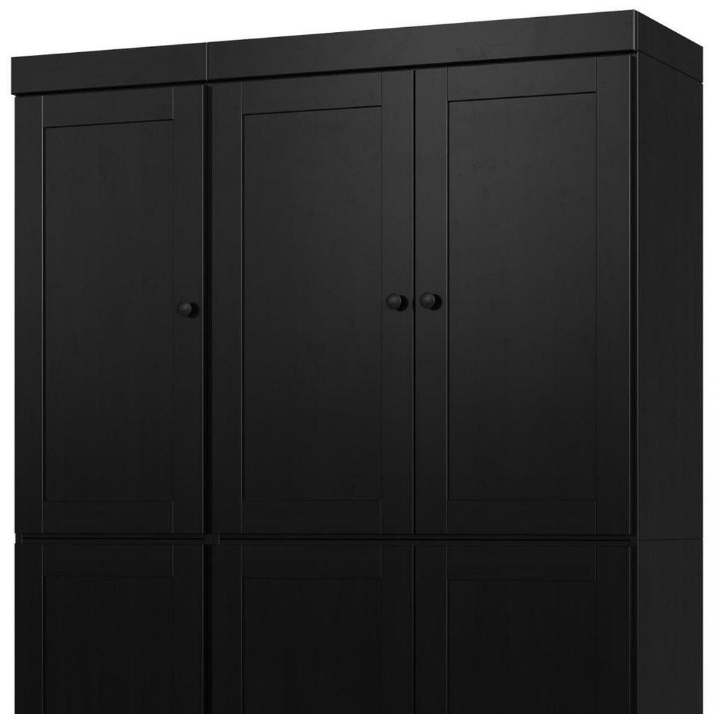 72" White Solid Wood Six Door Two Drawer Pantry Or Storage Closet