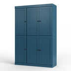 72" White Solid Wood Six Door Two Drawer Pantry Or Storage Closet