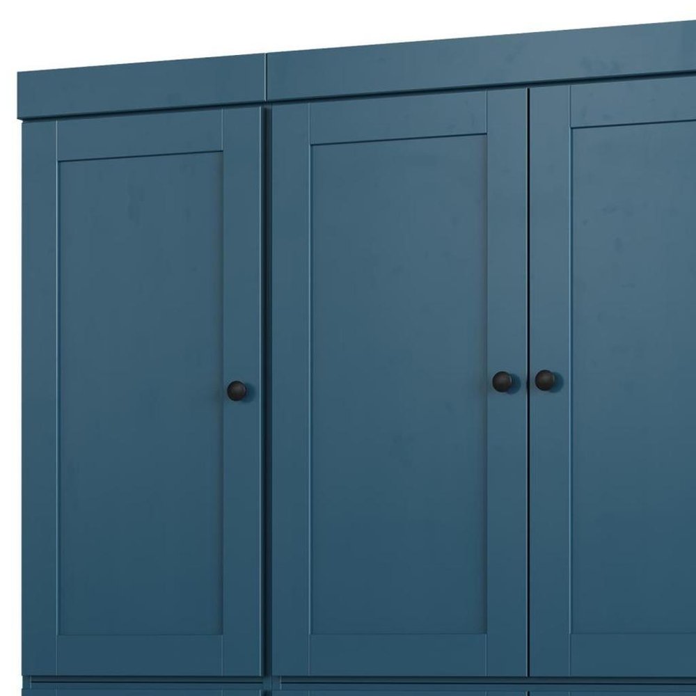 72" White Solid Wood Six Door Two Drawer Pantry Or Storage Closet
