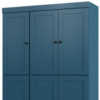 72" White Solid Wood Six Door Two Drawer Pantry Or Storage Closet