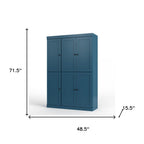 72" White Solid Wood Six Door Two Drawer Pantry Or Storage Closet