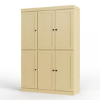 72" White Solid Wood Six Door Two Drawer Pantry Or Storage Closet
