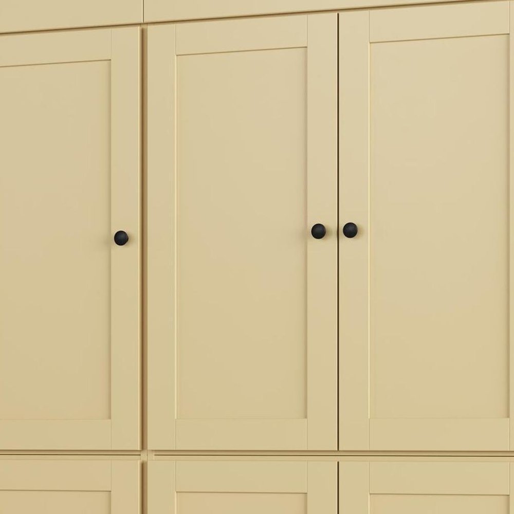 72" White Solid Wood Six Door Two Drawer Pantry Or Storage Closet