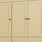 72" White Solid Wood Six Door Two Drawer Pantry Or Storage Closet