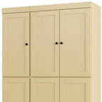 72" White Solid Wood Six Door Two Drawer Pantry Or Storage Closet
