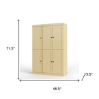 72" White Solid Wood Six Door Two Drawer Pantry Or Storage Closet