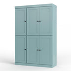 72" White Solid Wood Six Door Two Drawer Pantry Or Storage Closet