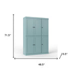 72" White Solid Wood Six Door Two Drawer Pantry Or Storage Closet