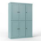 72" White Solid Wood Six Door Two Drawer Pantry Or Storage Closet
