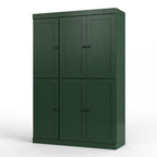 72" White Solid Wood Six Door Two Drawer Pantry Or Storage Closet