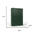 72" White Solid Wood Six Door Two Drawer Pantry Or Storage Closet