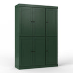 72" White Solid Wood Six Door Two Drawer Pantry Or Storage Closet
