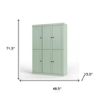 72" White Solid Wood Six Door Two Drawer Pantry Or Storage Closet