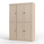 72" White Solid Wood Six Door Two Drawer Pantry Or Storage Closet
