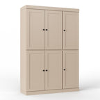 72" White Solid Wood Six Door Two Drawer Pantry Or Storage Closet