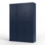 72" White Solid Wood Six Door Two Drawer Pantry Or Storage Closet