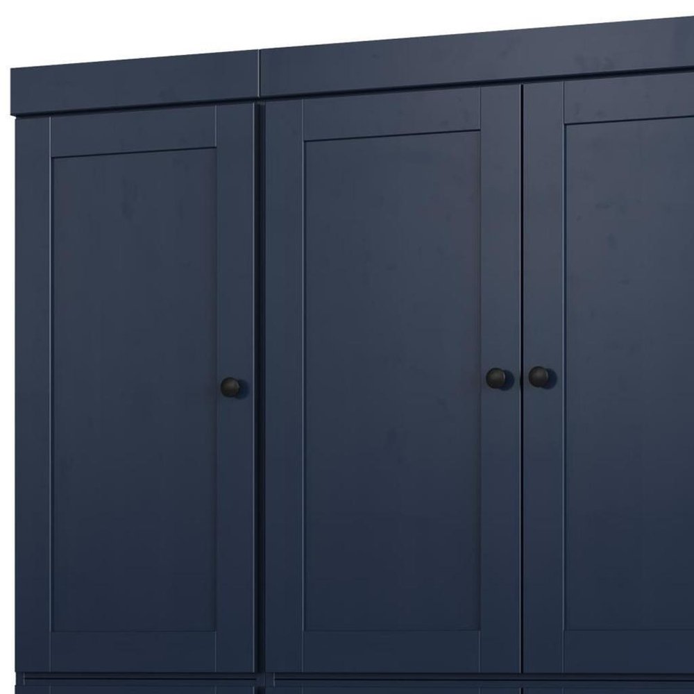 72" White Solid Wood Six Door Two Drawer Pantry Or Storage Closet