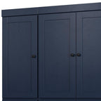 72" White Solid Wood Six Door Two Drawer Pantry Or Storage Closet