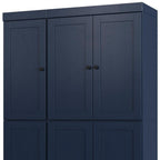 72" White Solid Wood Six Door Two Drawer Pantry Or Storage Closet