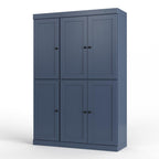 72" White Solid Wood Six Door Two Drawer Pantry Or Storage Closet