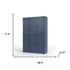 72" White Solid Wood Six Door Two Drawer Pantry Or Storage Closet