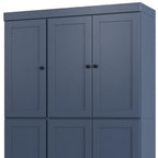 72" White Solid Wood Six Door Two Drawer Pantry Or Storage Closet