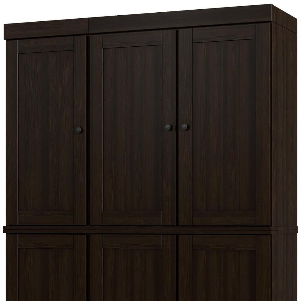 72" White Solid Wood Six Door Two Drawer Pantry Or Storage Closet