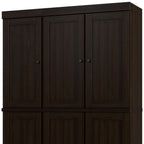 72" White Solid Wood Six Door Two Drawer Pantry Or Storage Closet