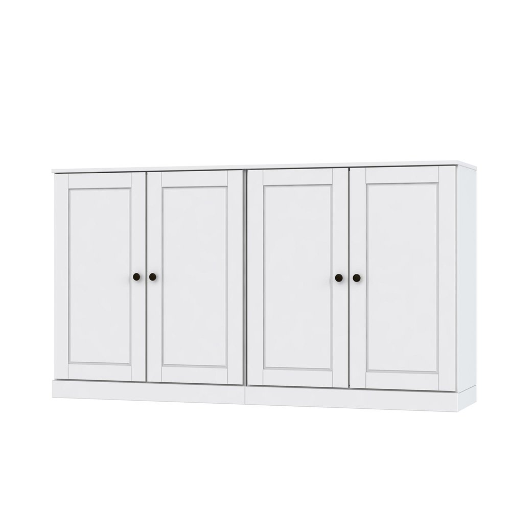 64" White Solid Wood Sideboard With Two Doors