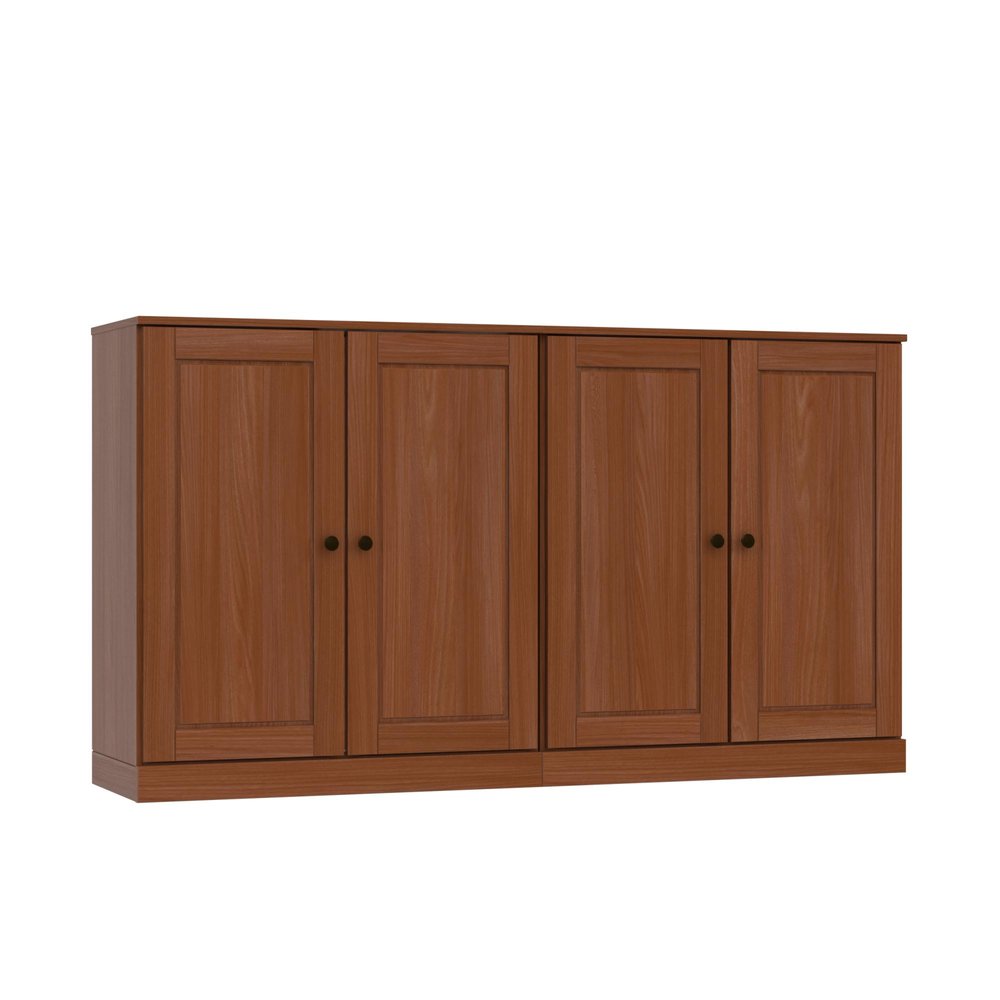 64" Coffee Solid Wood Sideboard With Two Doors