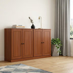 64" Coffee Solid Wood Sideboard With Two Doors