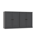 64" Gray Solid Wood Sideboard With Two Doors
