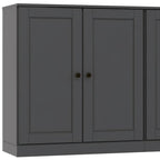 64" Gray Solid Wood Sideboard With Two Doors