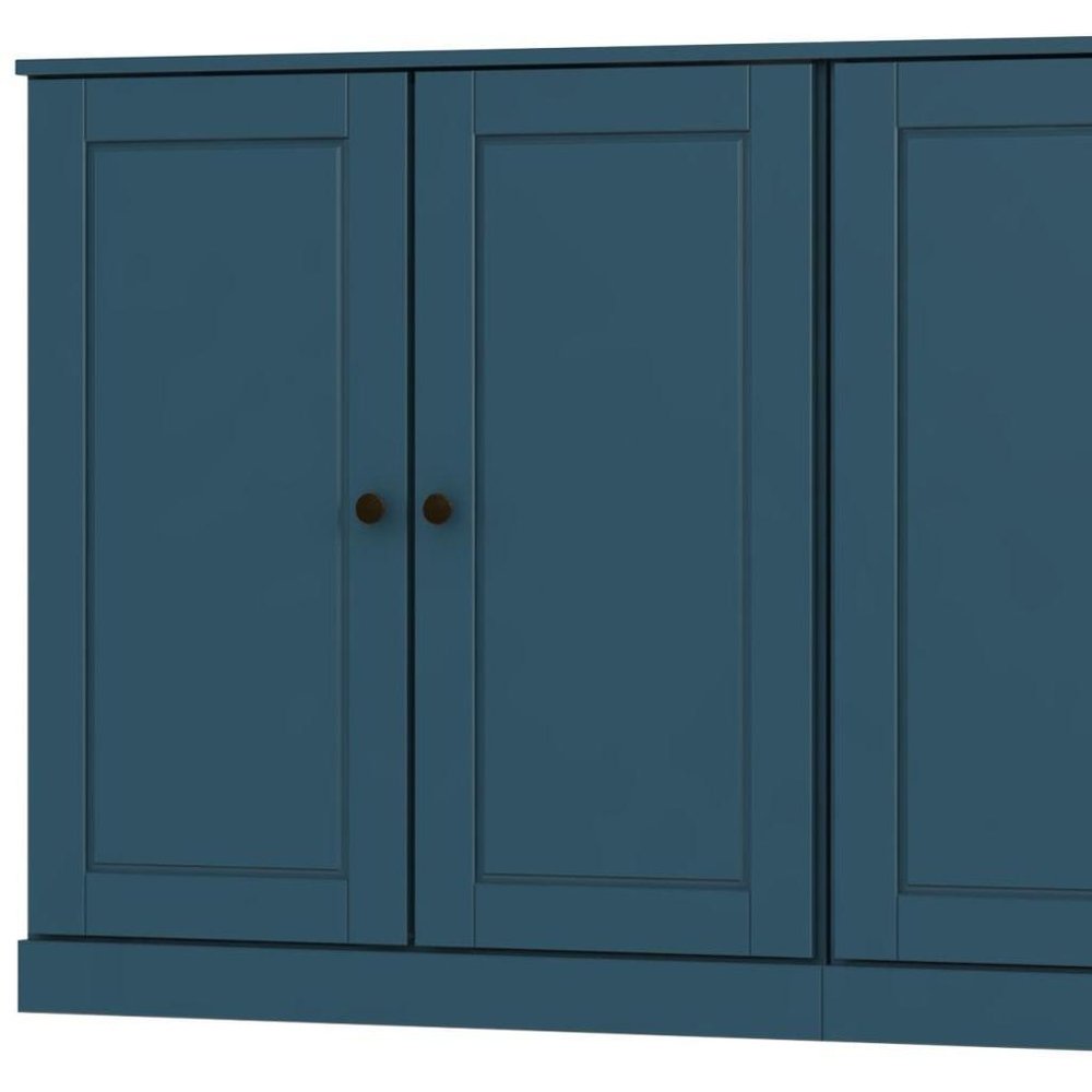 64" Teal Blue Solid Wood Sideboard With Two Doors