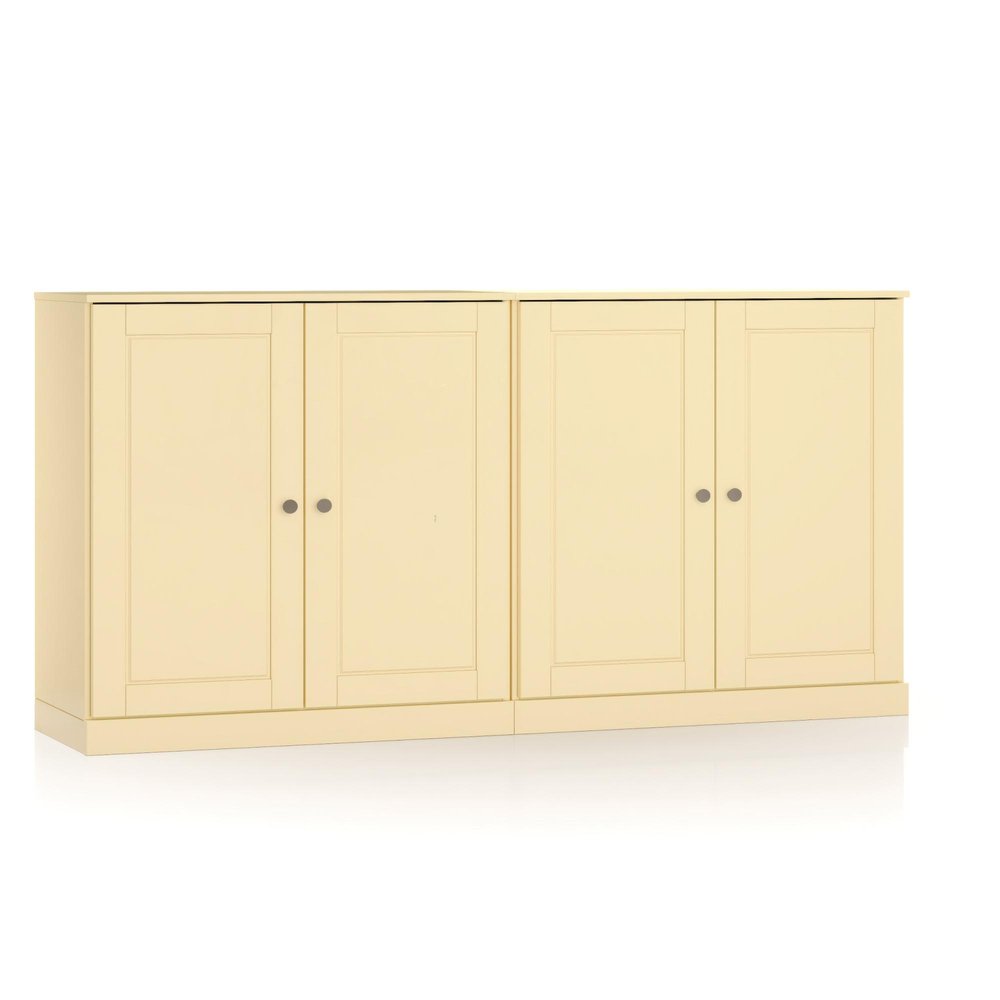 64" Yellow Solid Wood Sideboard With Two Doors