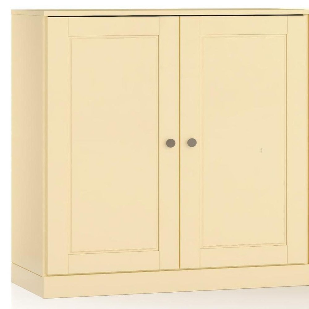 64" Yellow Solid Wood Sideboard With Two Doors