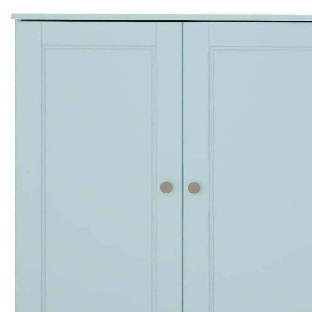 64" Aqua Solid Wood Sideboard With Two Doors