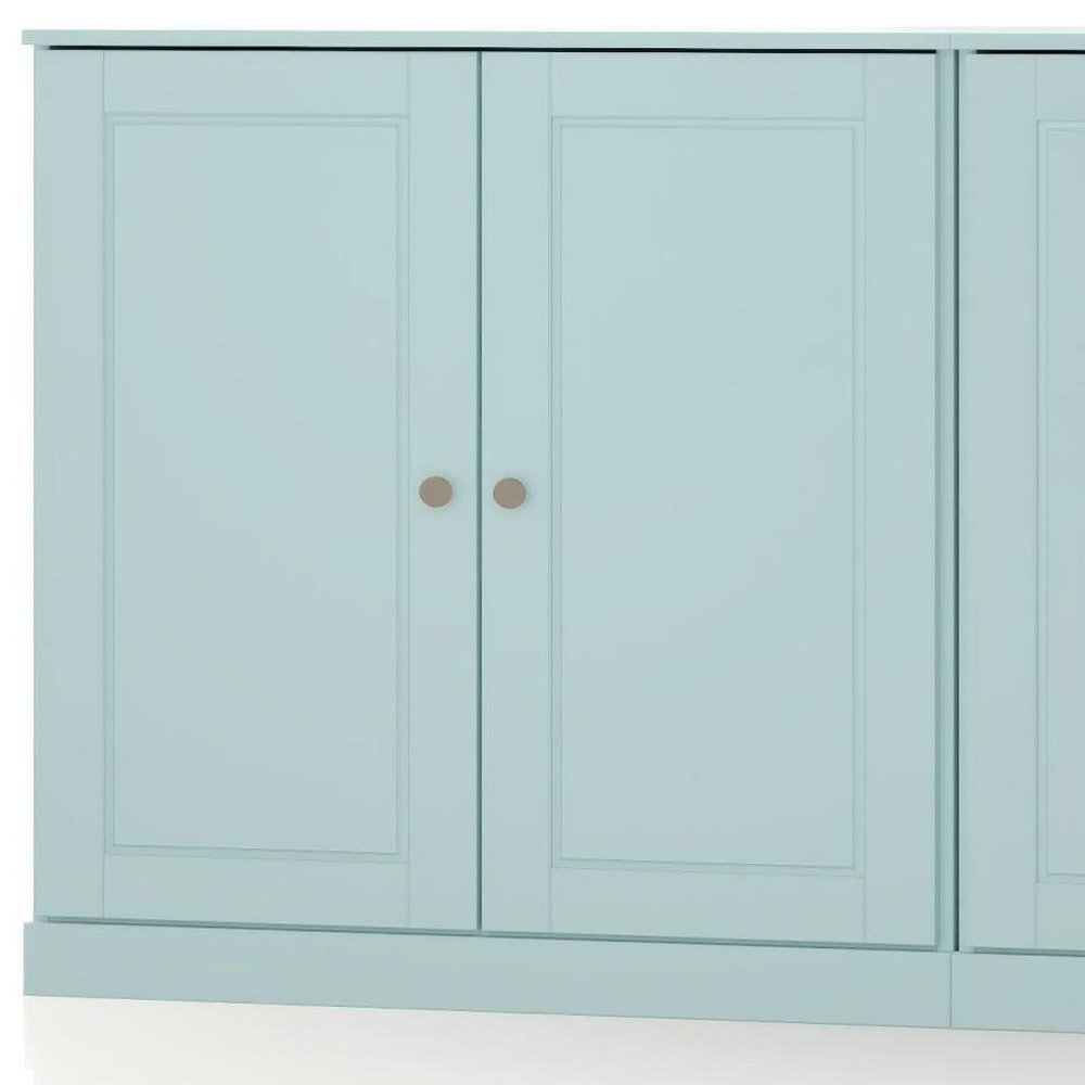 64" Aqua Solid Wood Sideboard With Two Doors