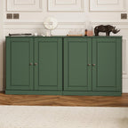 64" Green Solid Wood Sideboard With Two Doors