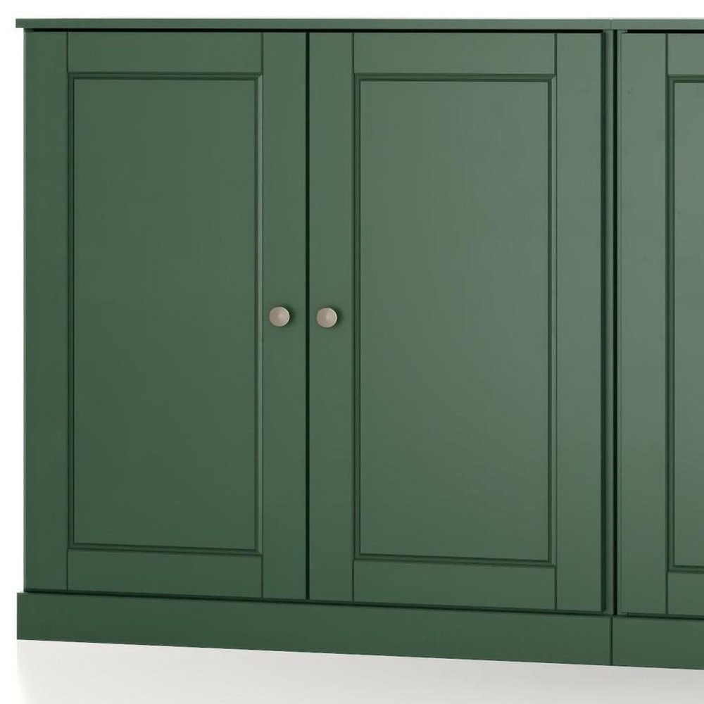 64" Green Solid Wood Sideboard With Two Doors