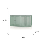 64" Sage Solid Wood Sideboard With Two Doors