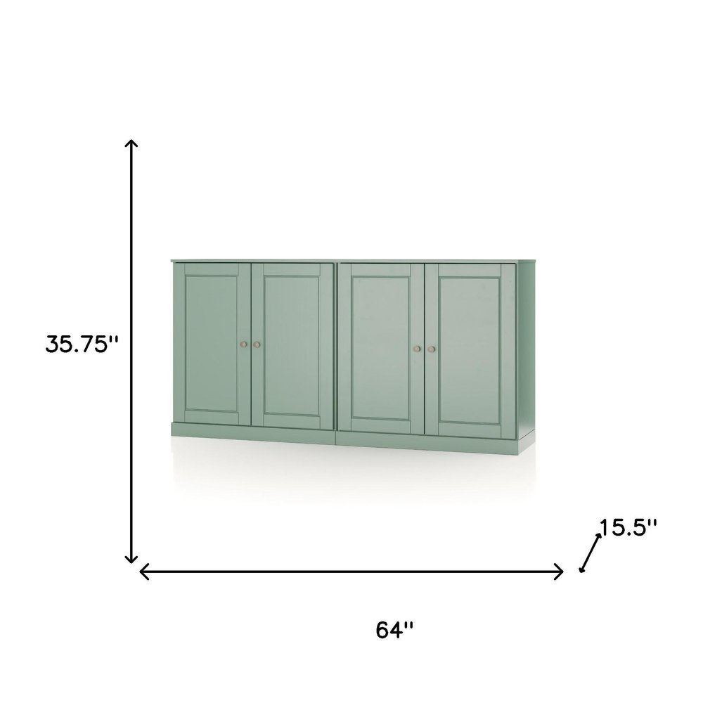 64" Sage Solid Wood Sideboard With Two Doors