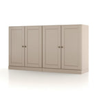 64" Beige Solid Wood Sideboard With Two Doors