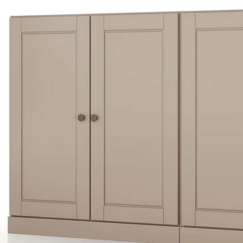 64" Beige Solid Wood Sideboard With Two Doors