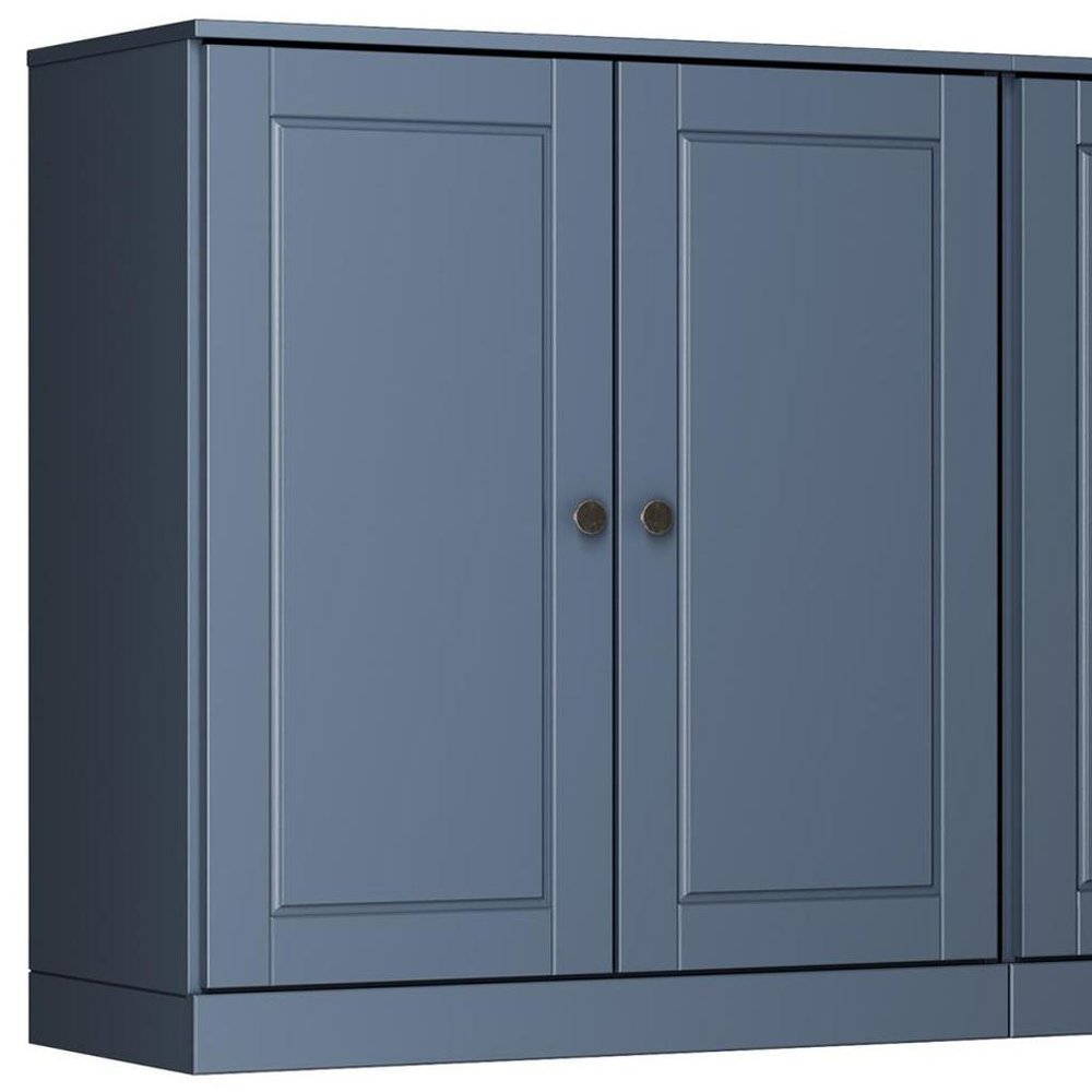 64" French Blue Solid Wood Sideboard With Two Doors