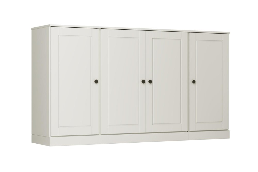 64" Off White Solid Wood Sideboard With Two Doors